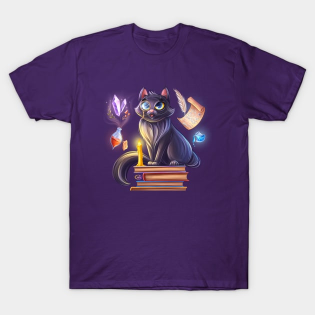 Cat a magician T-Shirt by Anastasiya Girsova